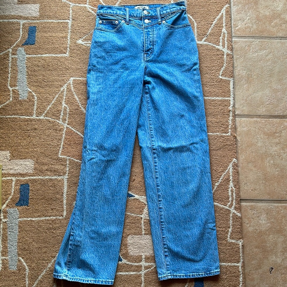 Madewell Wide Leg Jeans with Button Fly and Yoke